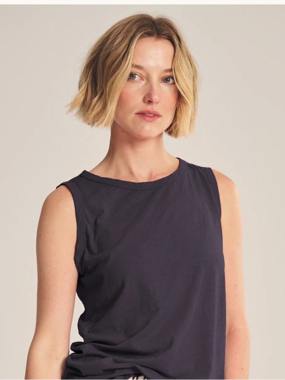Velvet by Graham & Spencer Crewneck Tank Navy